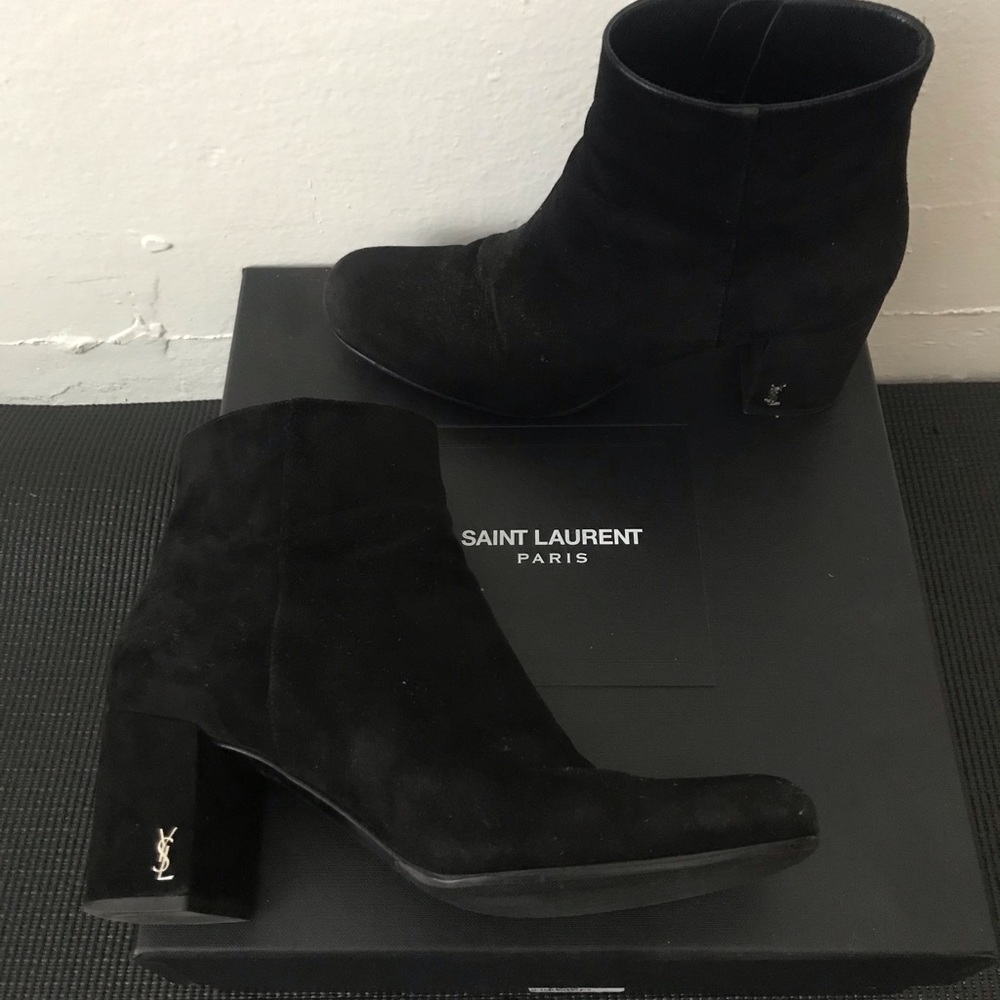Saint Laurent Babies Black Suede Booties 36.5 6.5 $995